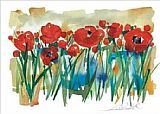 Alfred Gockel Canvas Paintings - Field of Poppies